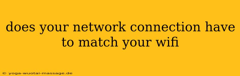 does your network connection have to match your wifi