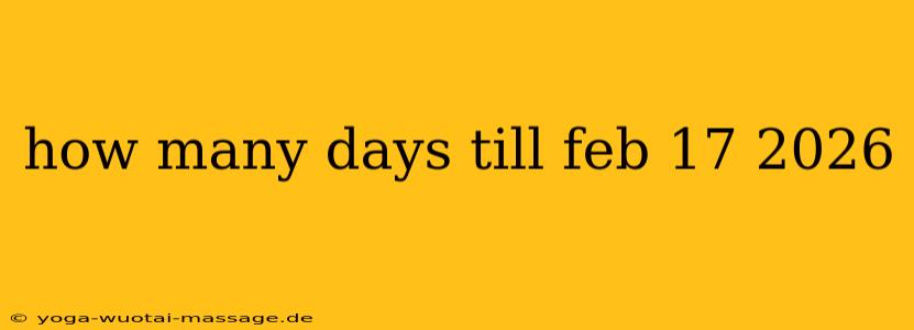 how many days till feb 17 2026