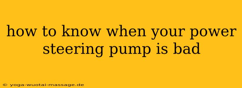 how to know when your power steering pump is bad