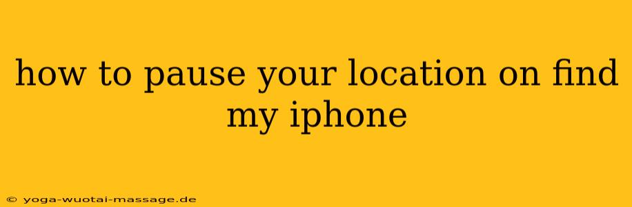 how to pause your location on find my iphone