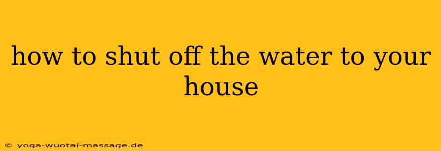 how to shut off the water to your house