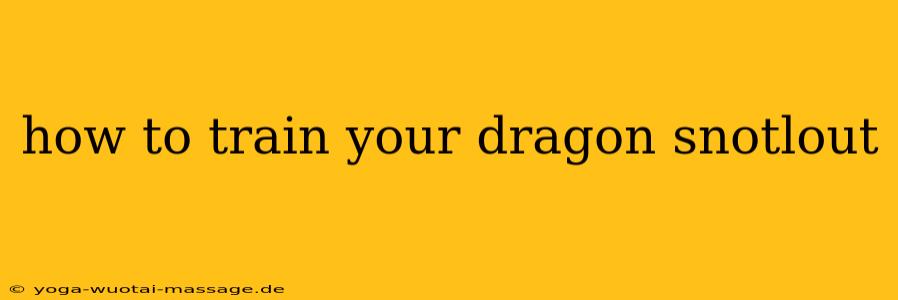 how to train your dragon snotlout