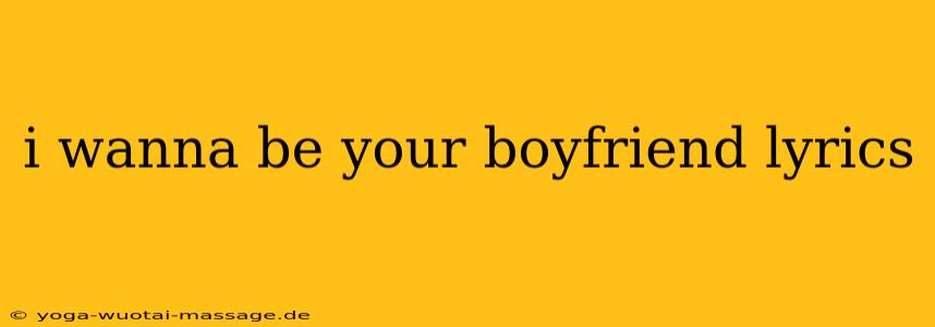 i wanna be your boyfriend lyrics