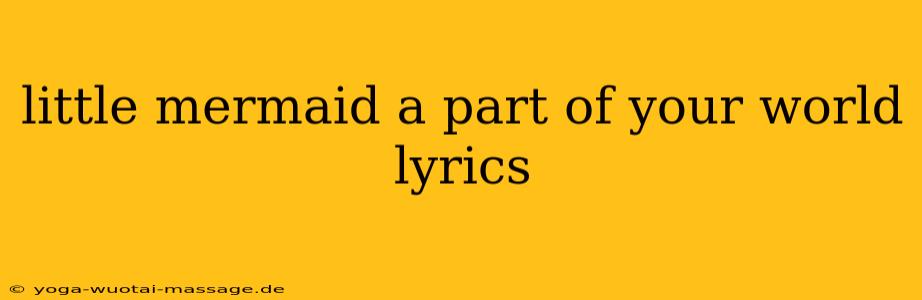 little mermaid a part of your world lyrics