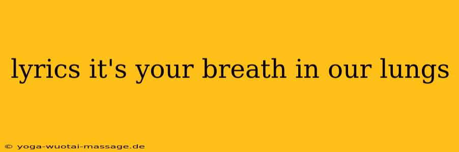 lyrics it's your breath in our lungs