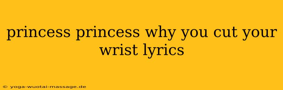 princess princess why you cut your wrist lyrics