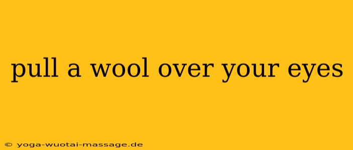 pull a wool over your eyes