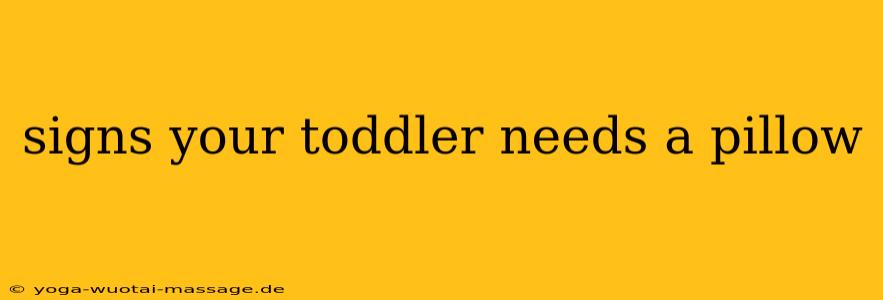 signs your toddler needs a pillow