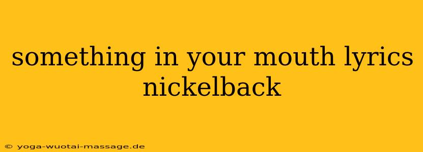 something in your mouth lyrics nickelback