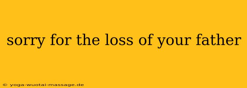 sorry for the loss of your father