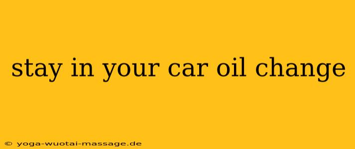 stay in your car oil change