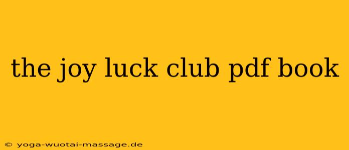 the joy luck club pdf book