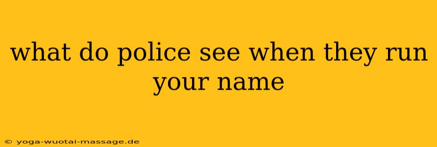 what do police see when they run your name