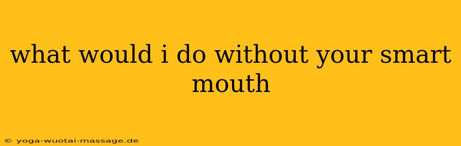 what would i do without your smart mouth