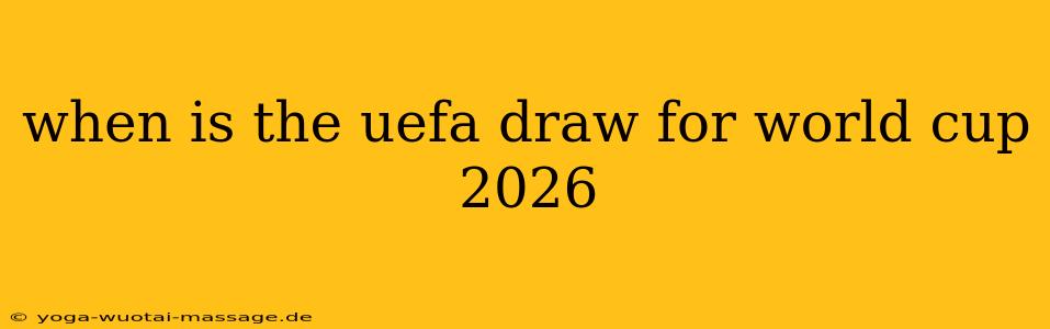 when is the uefa draw for world cup 2026