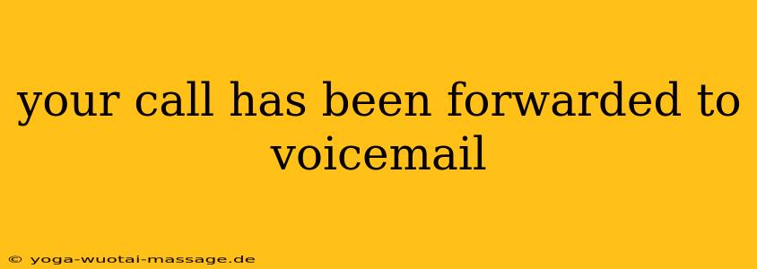 your call has been forwarded to voicemail